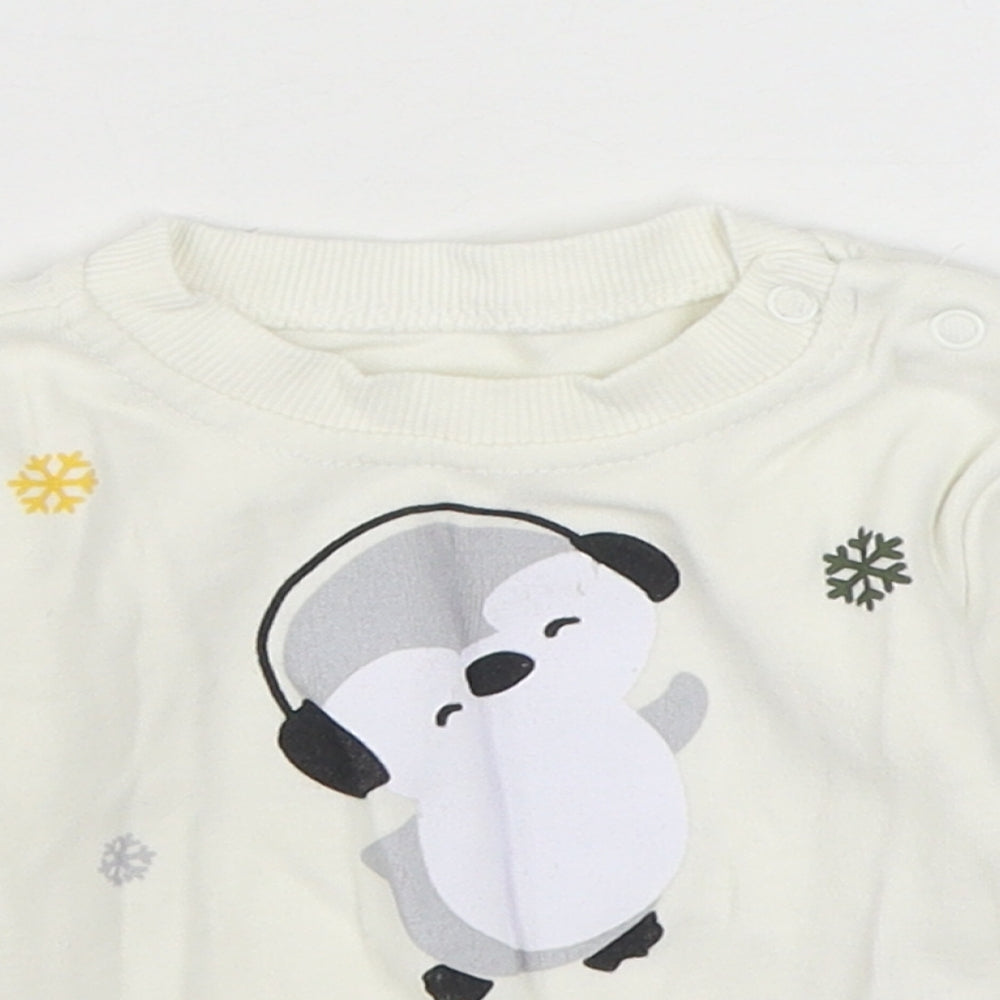 Baby Hi Girls White  Cotton Pullover Jumper Size 6-9 Months  Pullover
