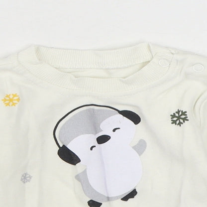 Baby Hi Girls White  Cotton Pullover Jumper Size 6-9 Months  Pullover