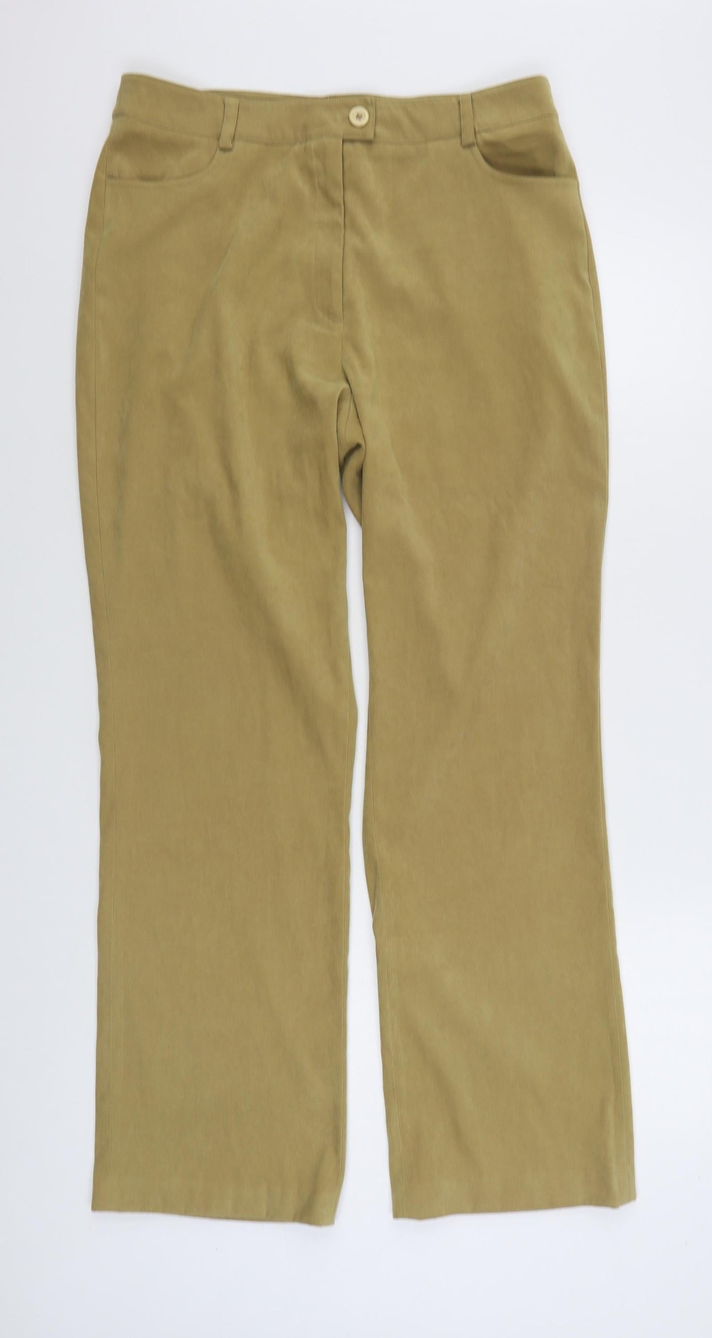 New Scene Womens Brown  Polyester Trousers  Size 14 L30 in Regular Zip