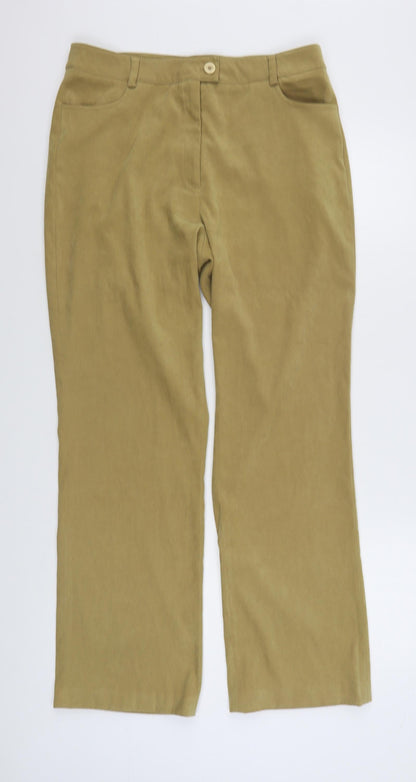 New Scene Womens Brown  Polyester Trousers  Size 14 L30 in Regular Zip