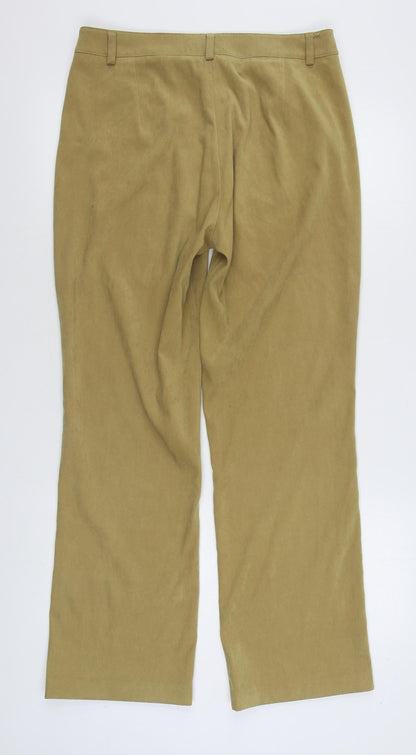 New Scene Womens Brown  Polyester Trousers  Size 14 L30 in Regular Zip