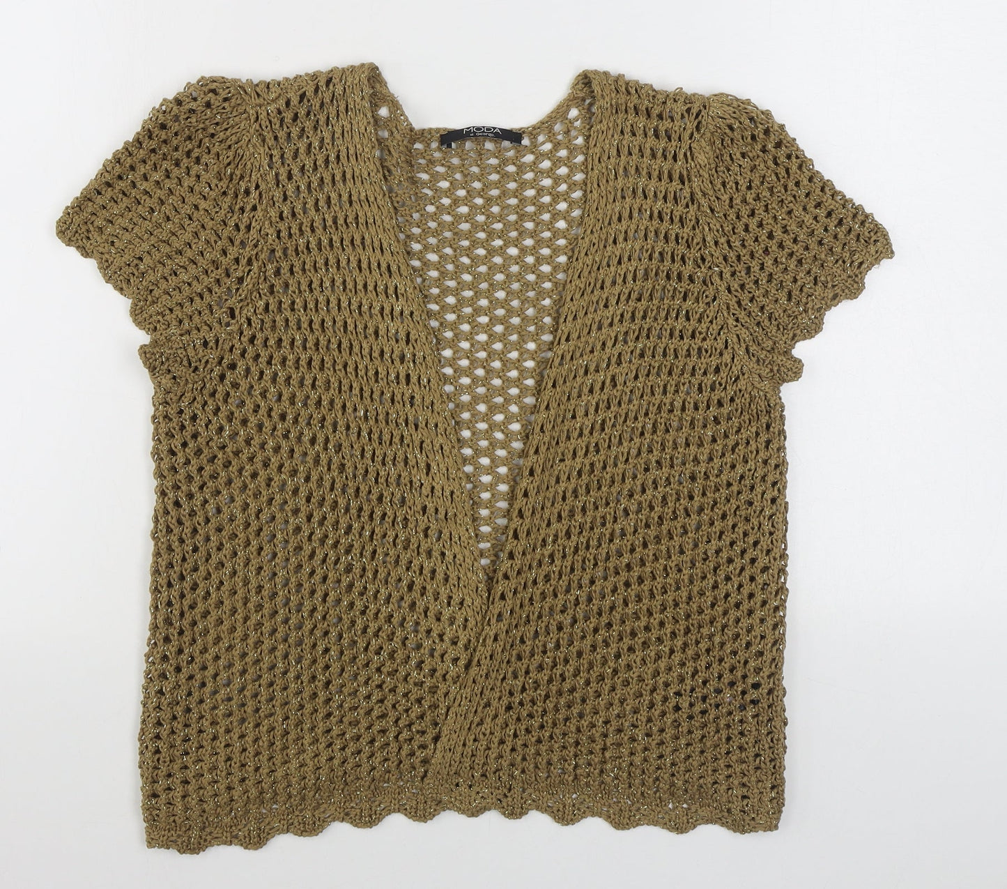 George Womens Brown V-Neck  Acrylic Cardigan Jumper Size 12