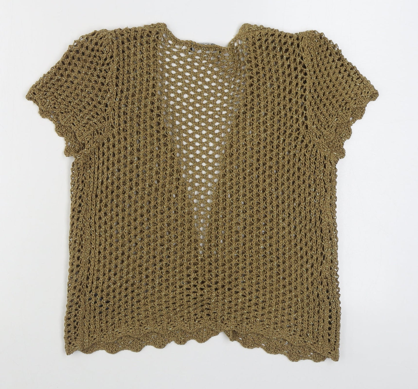 George Womens Brown V-Neck  Acrylic Cardigan Jumper Size 12