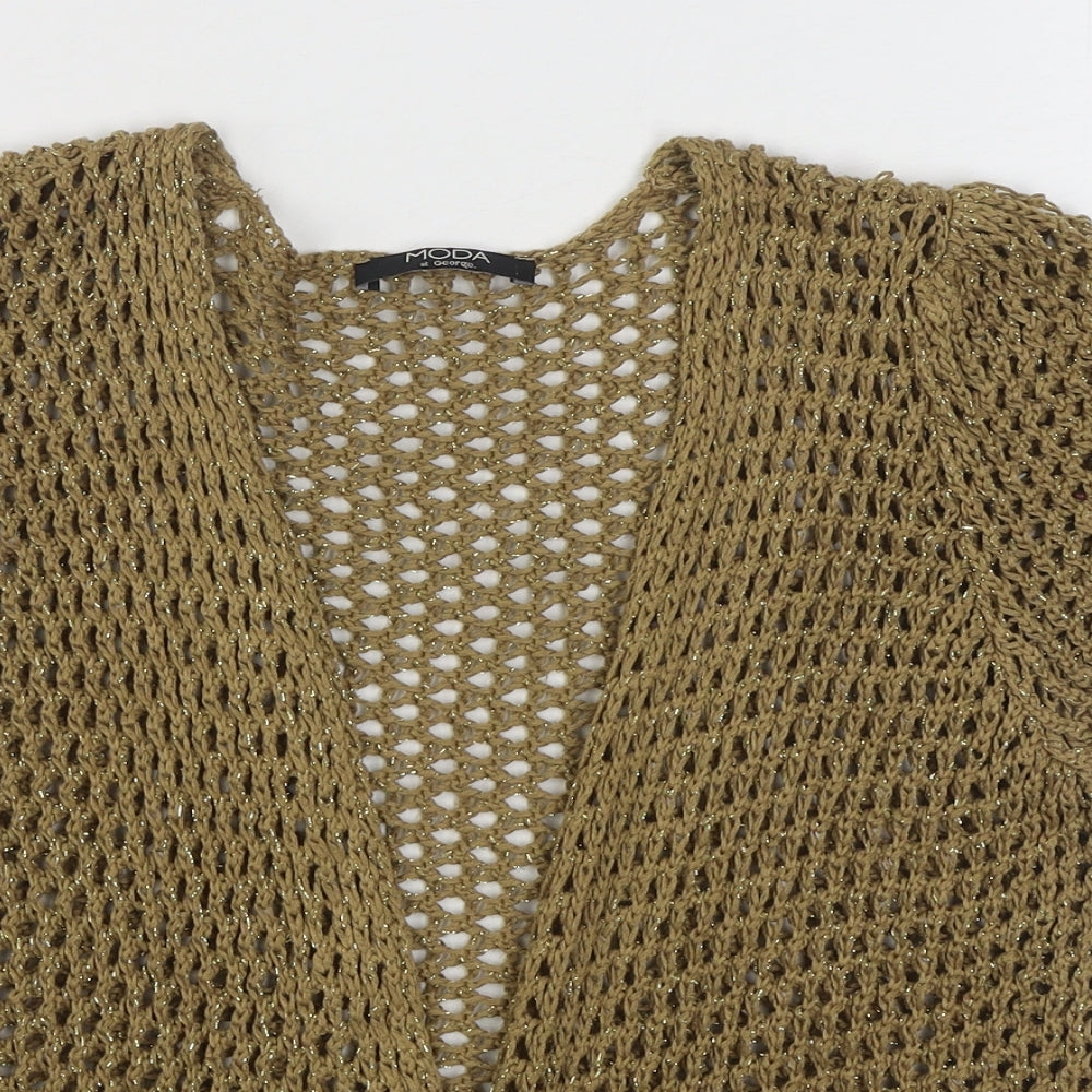George Womens Brown V-Neck  Acrylic Cardigan Jumper Size 12