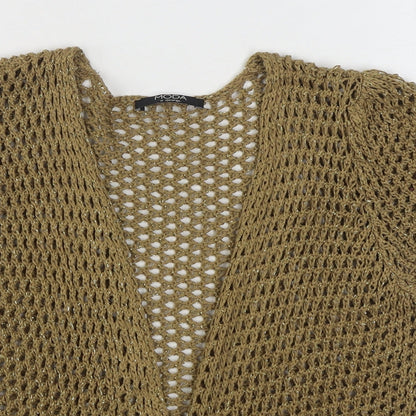 George Womens Brown V-Neck  Acrylic Cardigan Jumper Size 12