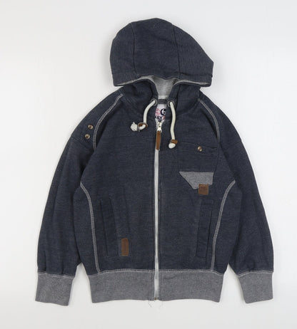 Hay Wire Boys Blue  Cotton Full Zip Hoodie Size 6-7 Years  Zip