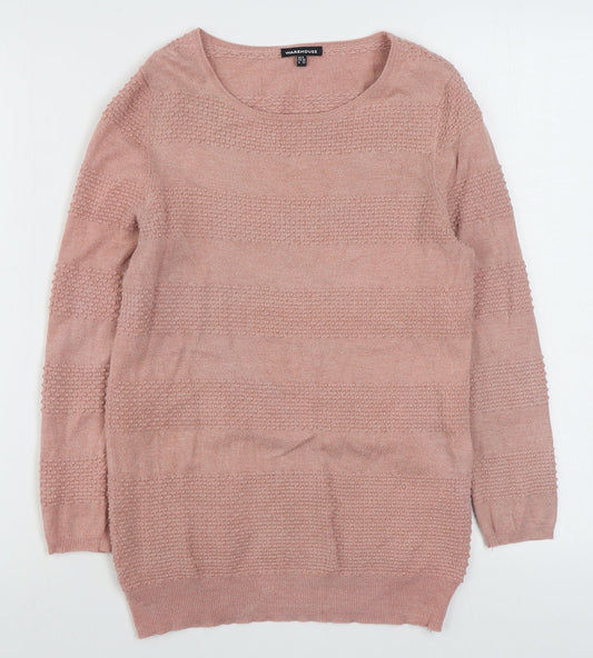 Womens UK Size 8 Warehouse Pink Pullover Jumper