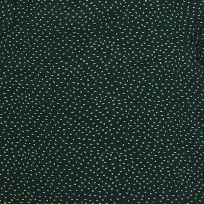 SheIn Womens Green Polka Dot Polyester Basic Blouse Size S Round Neck