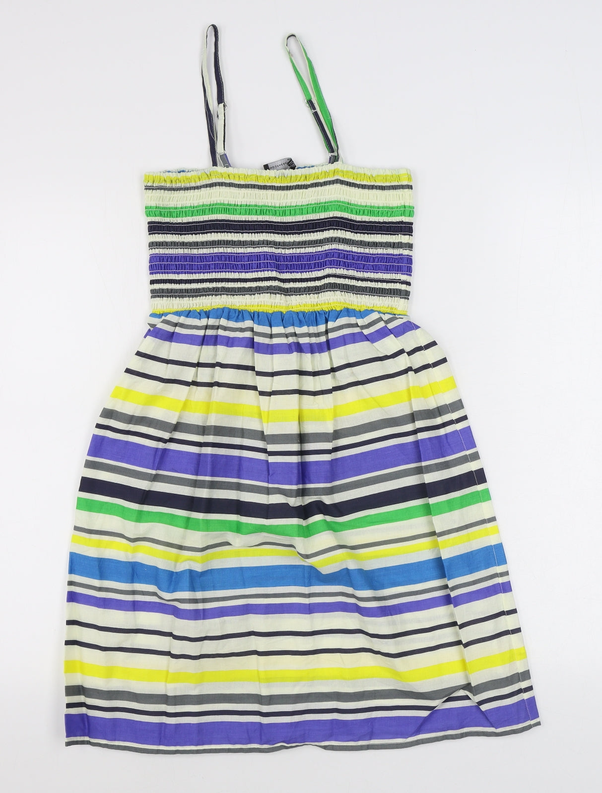 Atmosphere Womens Multicoloured Striped 100% Cotton Trapeze & Swing  Size 10  Square Neck Pullover