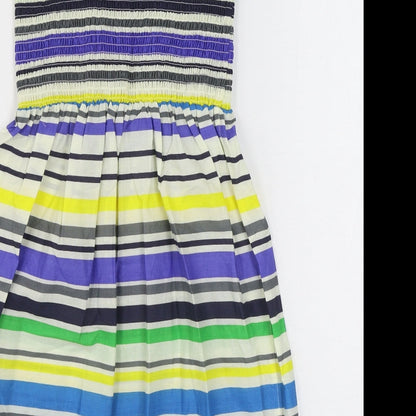 Atmosphere Womens Multicoloured Striped 100% Cotton Trapeze & Swing  Size 10  Square Neck Pullover