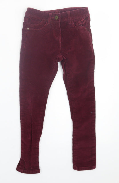 Marks and Spencer Girls Purple  Cotton Capri Trousers Size 5-6 Years  Regular Button