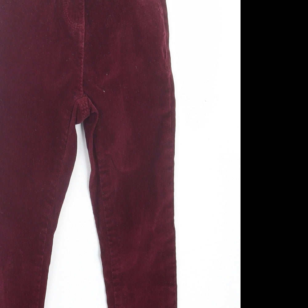 Marks and Spencer Girls Purple  Cotton Capri Trousers Size 5-6 Years  Regular Button