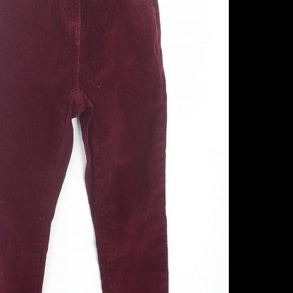 Marks and Spencer Girls Purple  Cotton Capri Trousers Size 5-6 Years  Regular Button