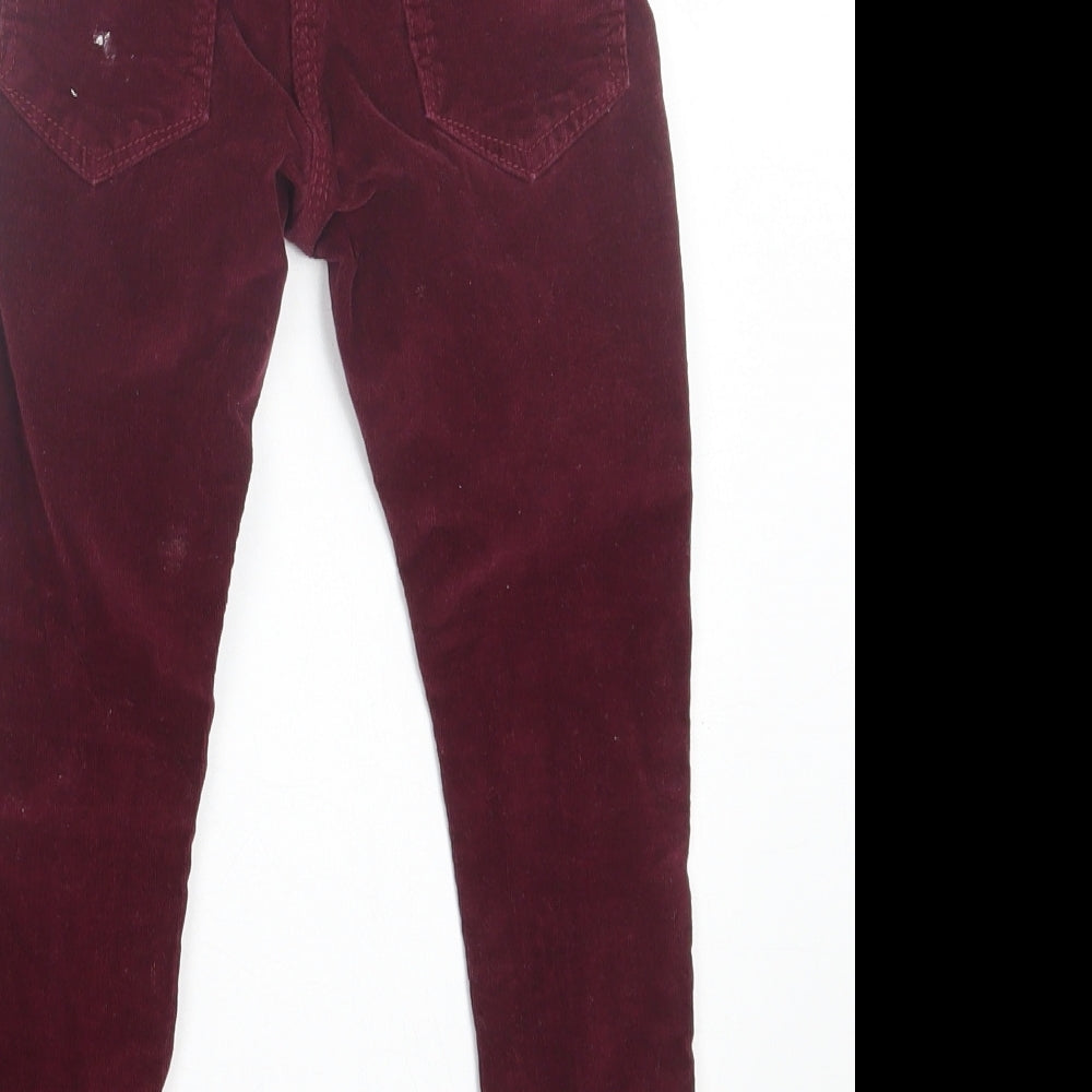 Marks and Spencer Girls Purple  Cotton Capri Trousers Size 5-6 Years  Regular Button