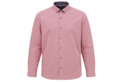 Mens UK Size 2XL Ottomoda Red  Button-Up Long Sleeve Casual Shirt