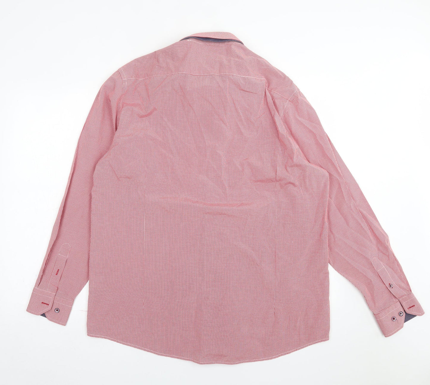 Mens UK Size 2XL Ottomoda Red  Button-Up Long Sleeve Casual Shirt