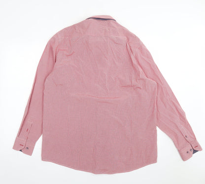 Mens UK Size 2XL Ottomoda Red  Button-Up Long Sleeve Casual Shirt
