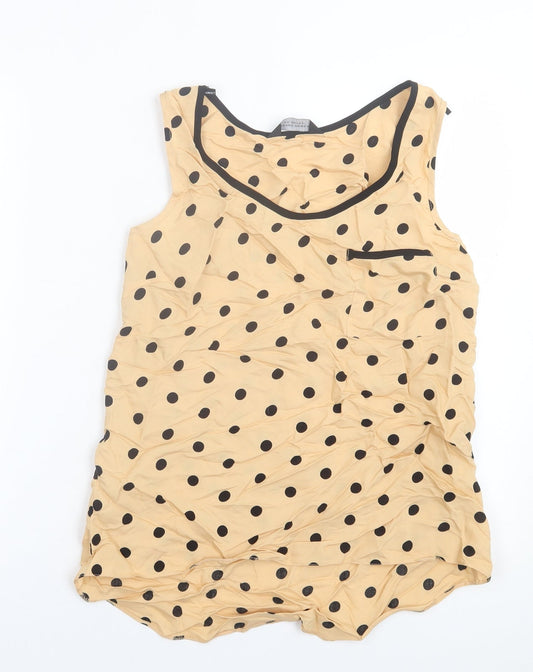 Womens UK Size 10 Dorothy Perkins Beige Basic Tank
