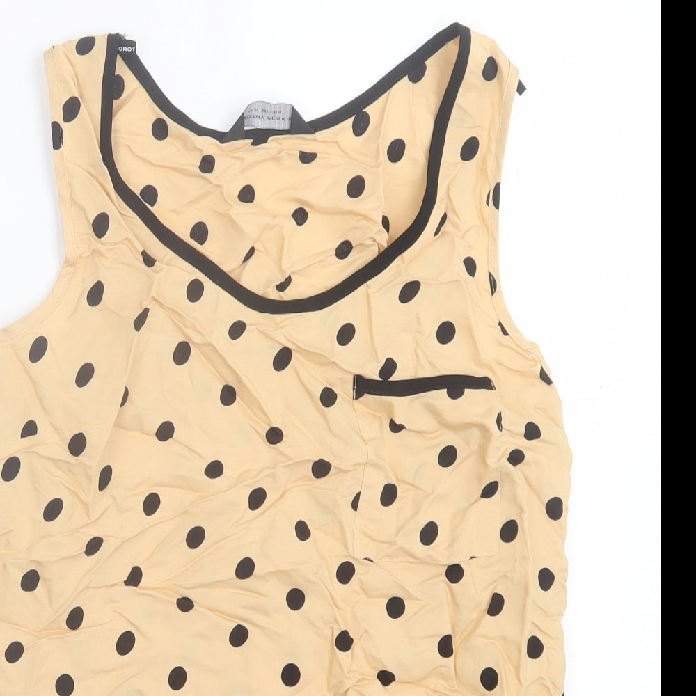 Womens UK Size 10 Dorothy Perkins Beige Basic Tank