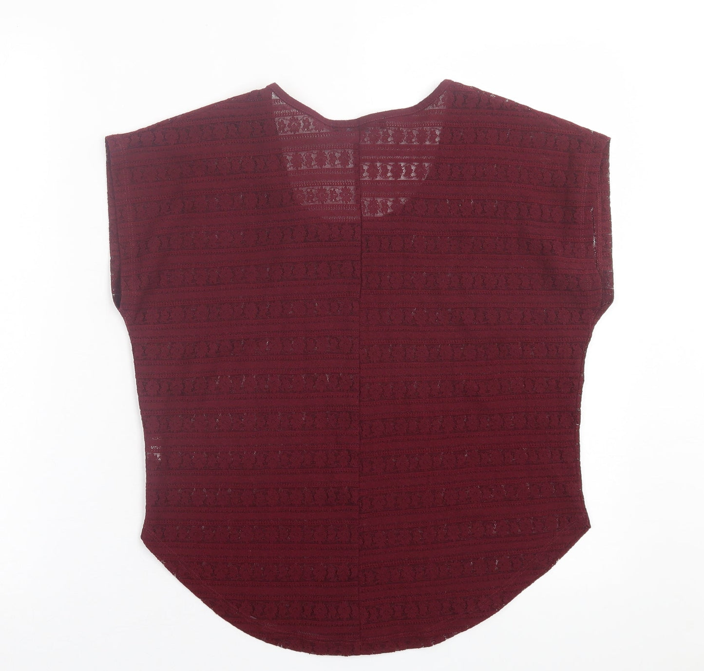 Atmosphere Womens Purple Floral Polyester Basic T-Shirt Size 8 Crew Neck