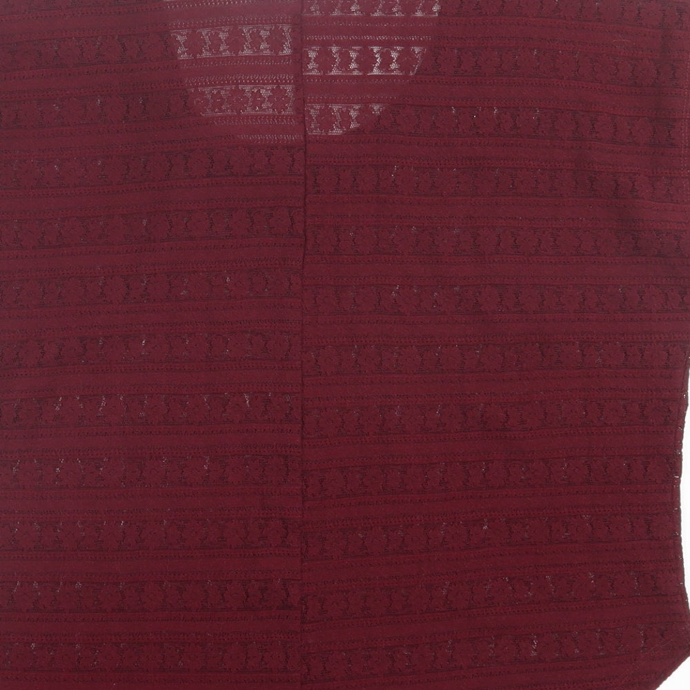 Atmosphere Womens Purple Floral Polyester Basic T-Shirt Size 8 Crew Neck