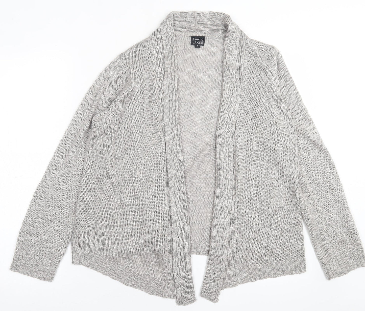 twin lakes Womens Grey V-Neck  Acrylic Cardigan Jumper Size S