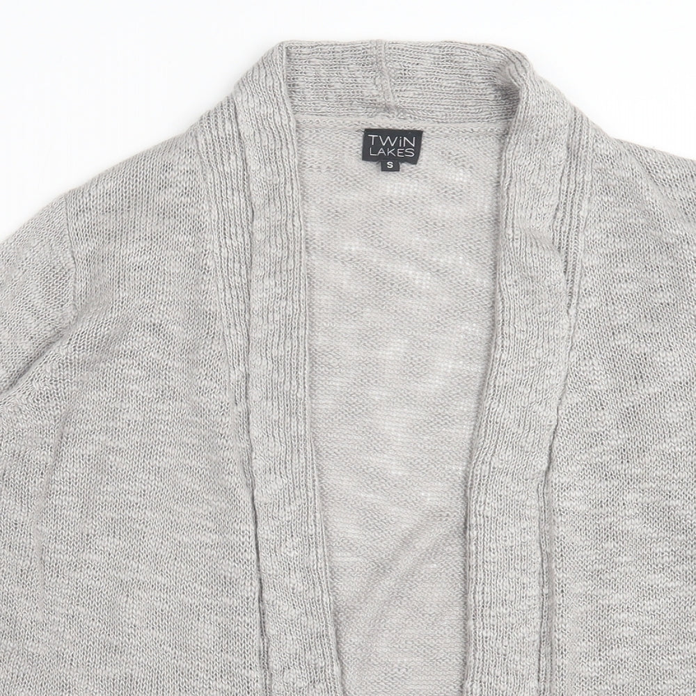 twin lakes Womens Grey V-Neck  Acrylic Cardigan Jumper Size S