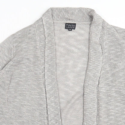 twin lakes Womens Grey V-Neck  Acrylic Cardigan Jumper Size S