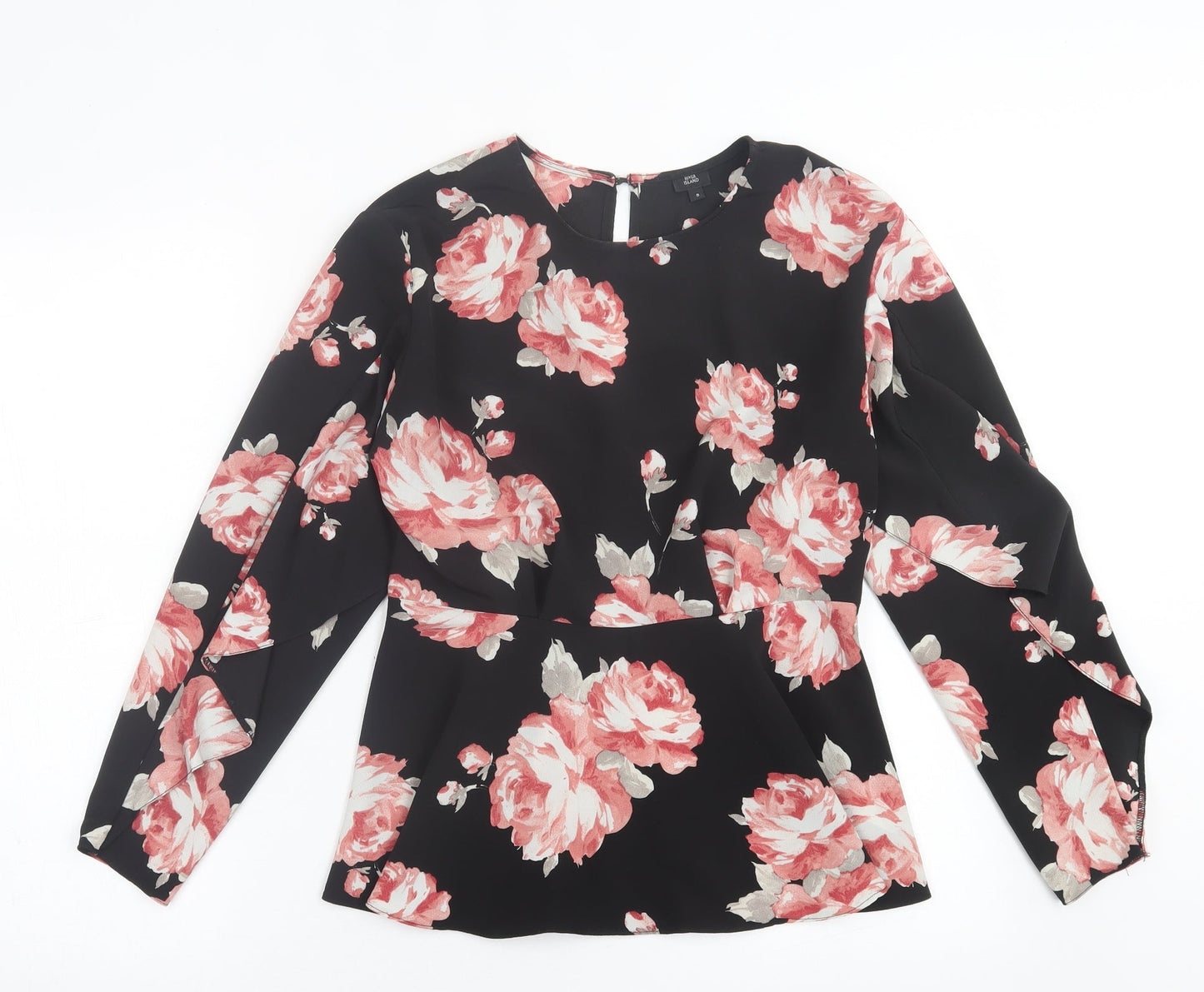 Womens UK Size 8 River Island Black Basic Blouse