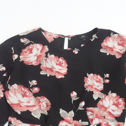 Womens UK Size 8 River Island Black Basic Blouse