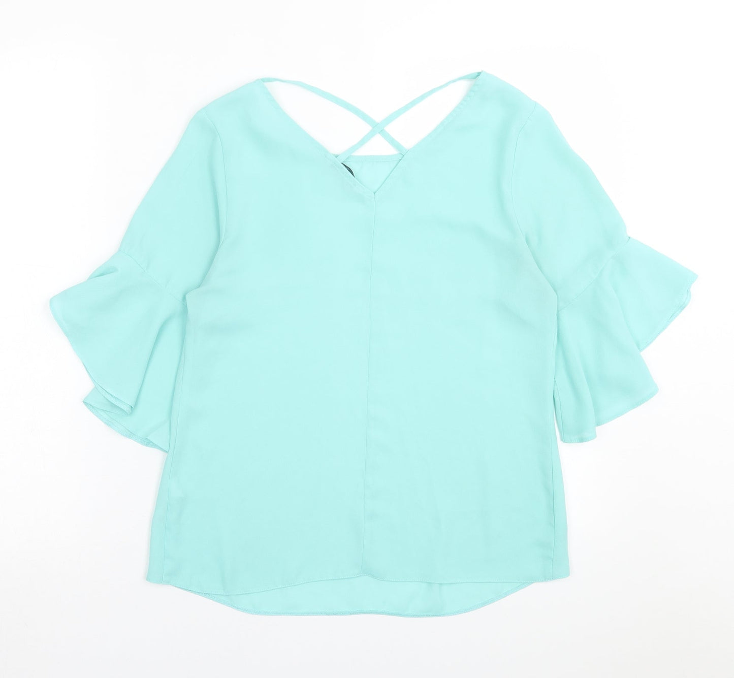 George Womens Green  Polyester Basic T-Shirt Size 8 Scoop Neck