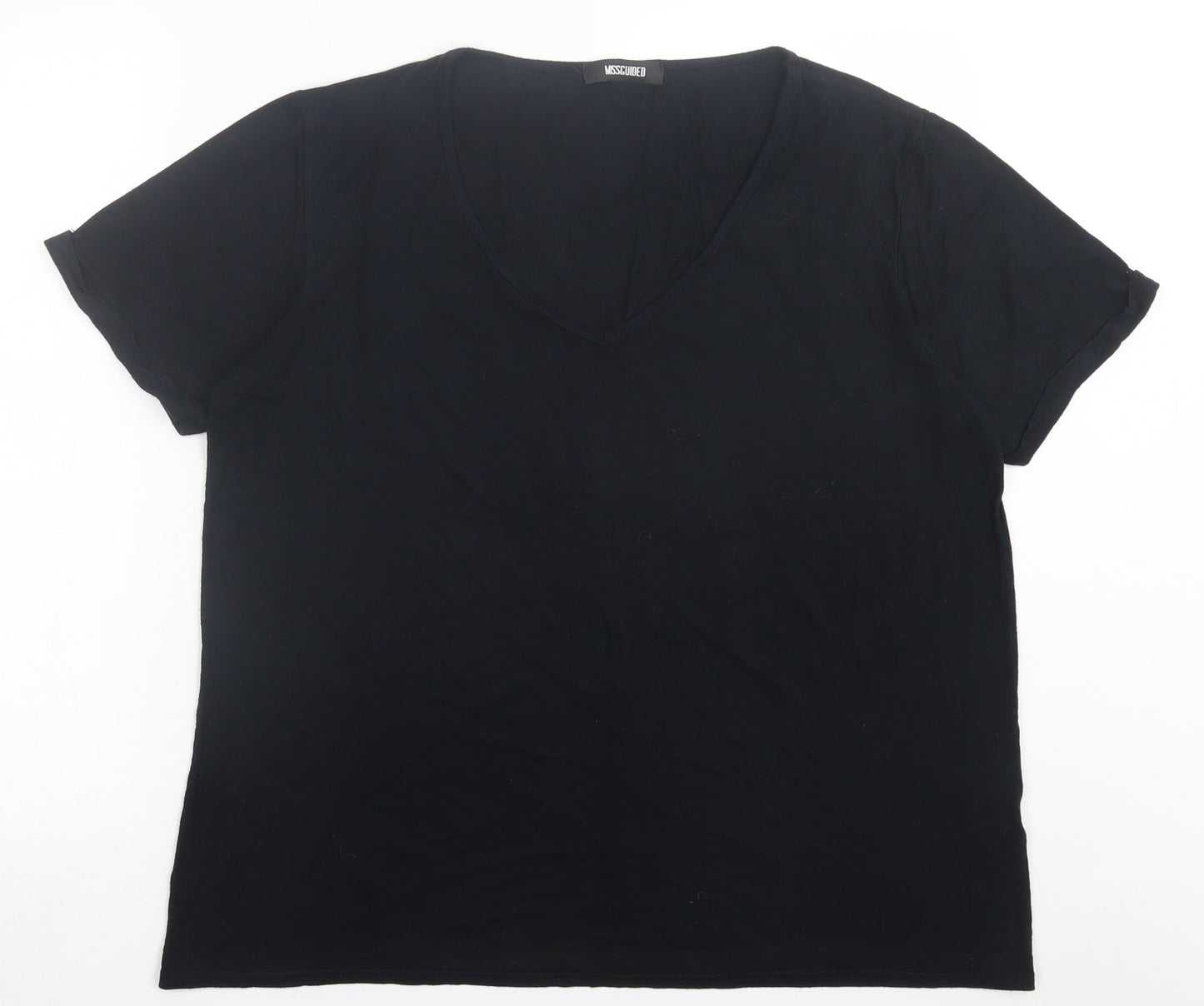 Womens UK Size 12 Missguided Black Basic T-Shirt