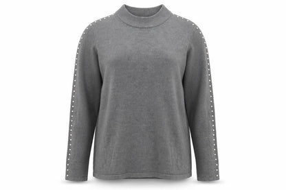 Classics Womens Grey Crew Neck  Acrylic Pullover Jumper Size 14
