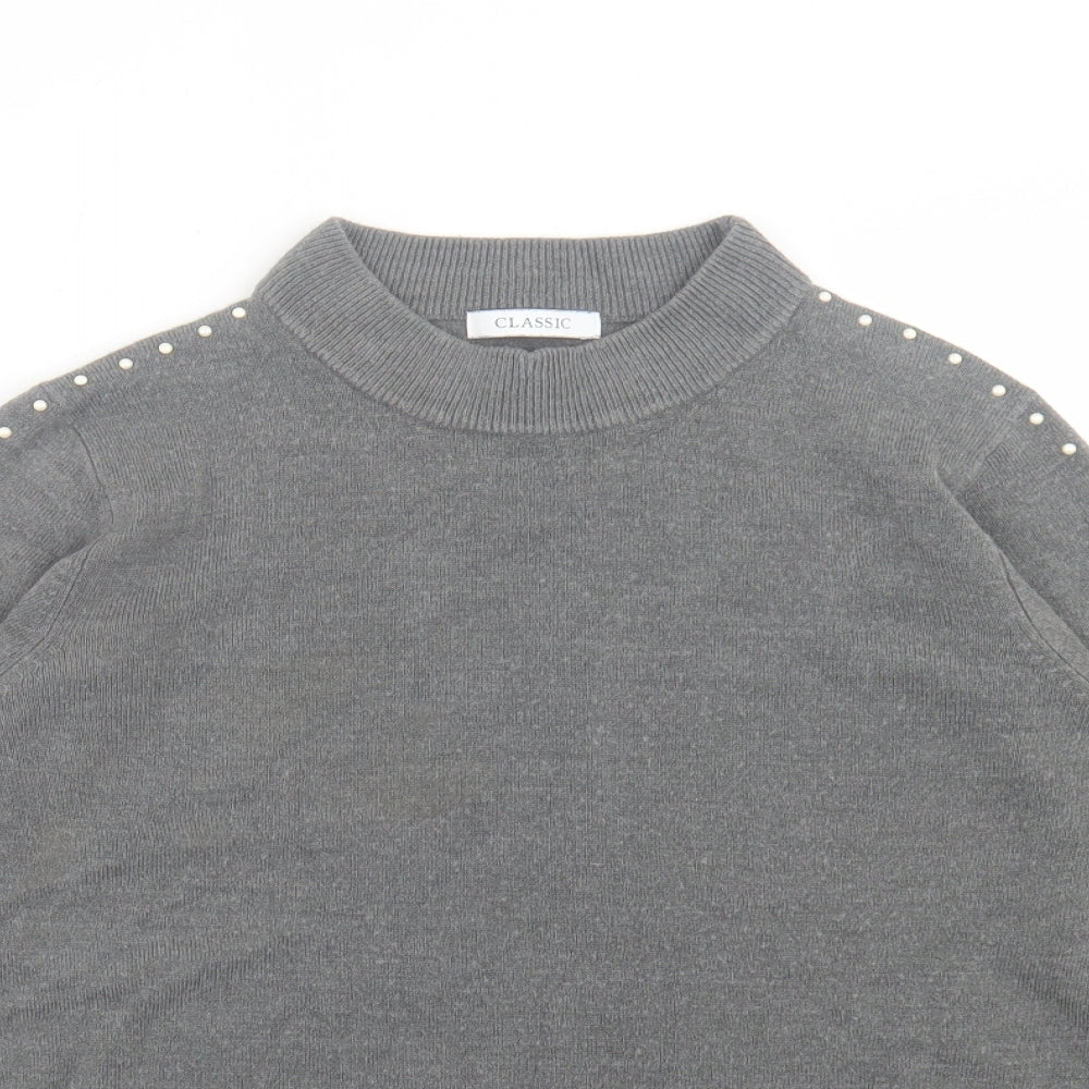 Womens UK Size 14 Classic Grey Pullover Jumper