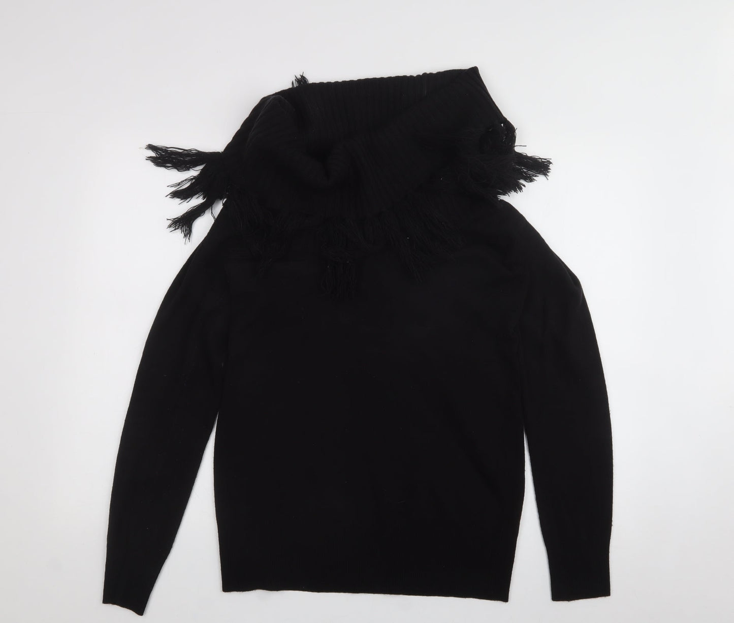 F&F Womens Black  Acrylic Basic T-Shirt Size 10 High Neck