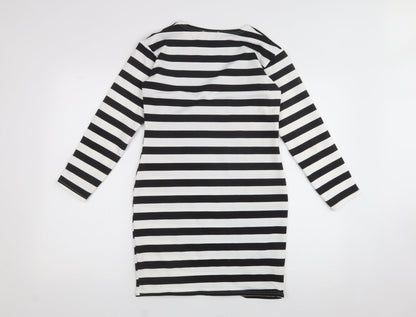 Exhibit  Womens White  Polyester A-Line  Size 10  Crew Neck