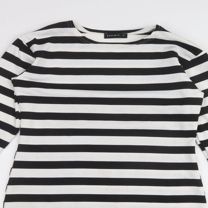 Exhibit  Womens White  Polyester A-Line  Size 10  Crew Neck
