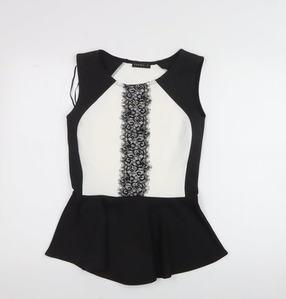 Womens UK Size 10 Exhibit Black Basic T-Shirt
