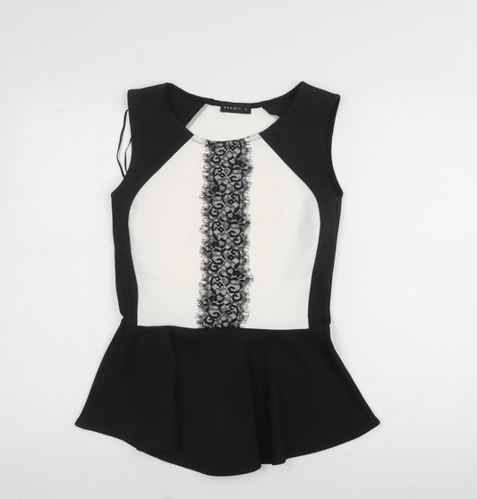 Womens UK Size 10 Exhibit Black Basic T-Shirt