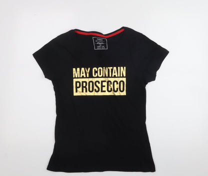 Womens UK Size 10 Pep & co Black Basic T-Shirt