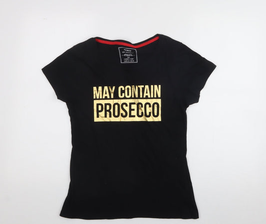 Womens UK Size 10 Pep & co Black Basic T-Shirt