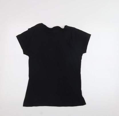 Womens UK Size 10 Pep & co Black Basic T-Shirt