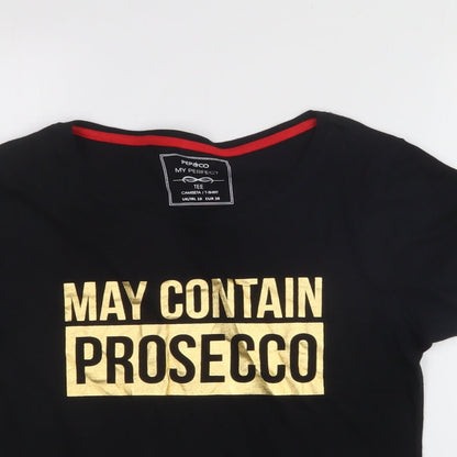 Womens UK Size 10 Pep & co Black Basic T-Shirt