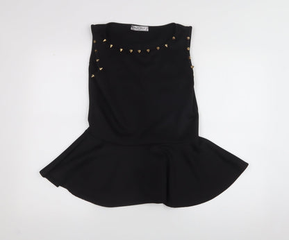 body casual  Womens Black  Polyester Skater Dress  Size S  Crew Neck