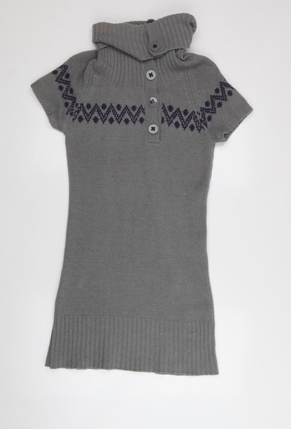 Only Womens Green  Acrylic Jumper Dress  Size S  High Neck