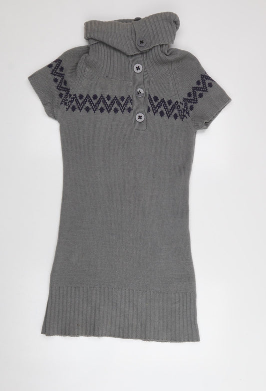 Only Womens Green  Acrylic Jumper Dress  Size S  High Neck