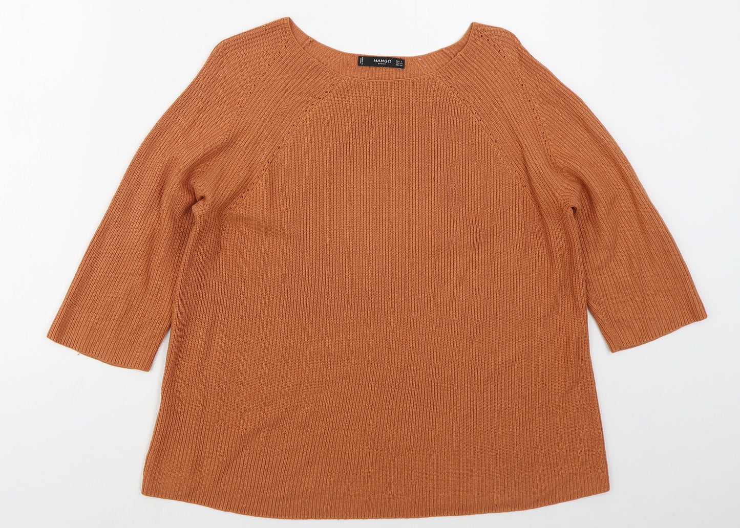 Womens UK Size S Mango Orange Pullover Jumper