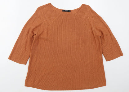 Womens UK Size S Mango Orange Pullover Jumper