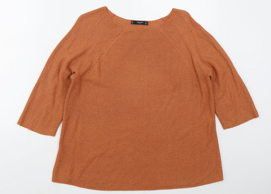 Womens UK Size S Mango Orange Pullover Jumper