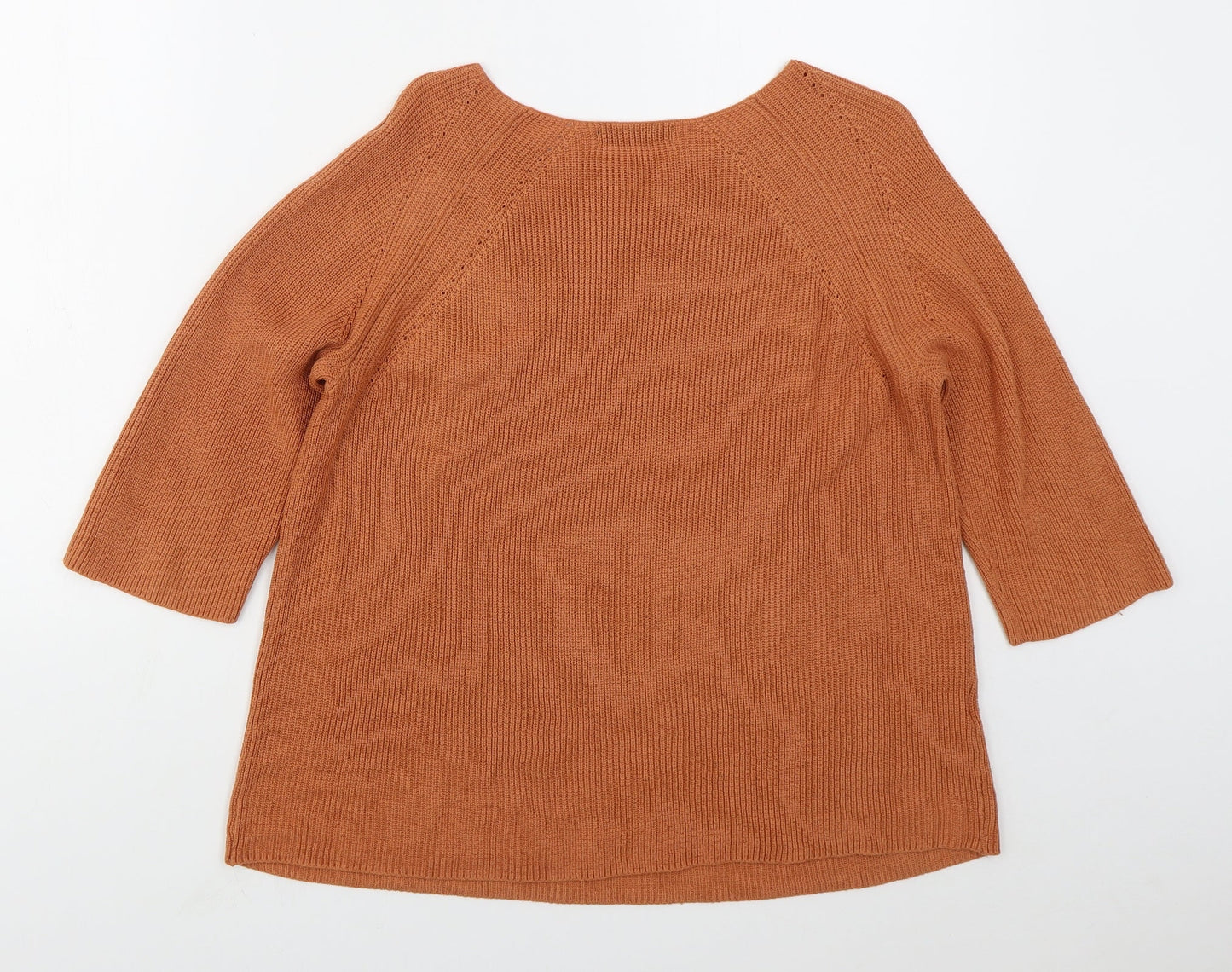 Womens UK Size S Mango Orange Pullover Jumper